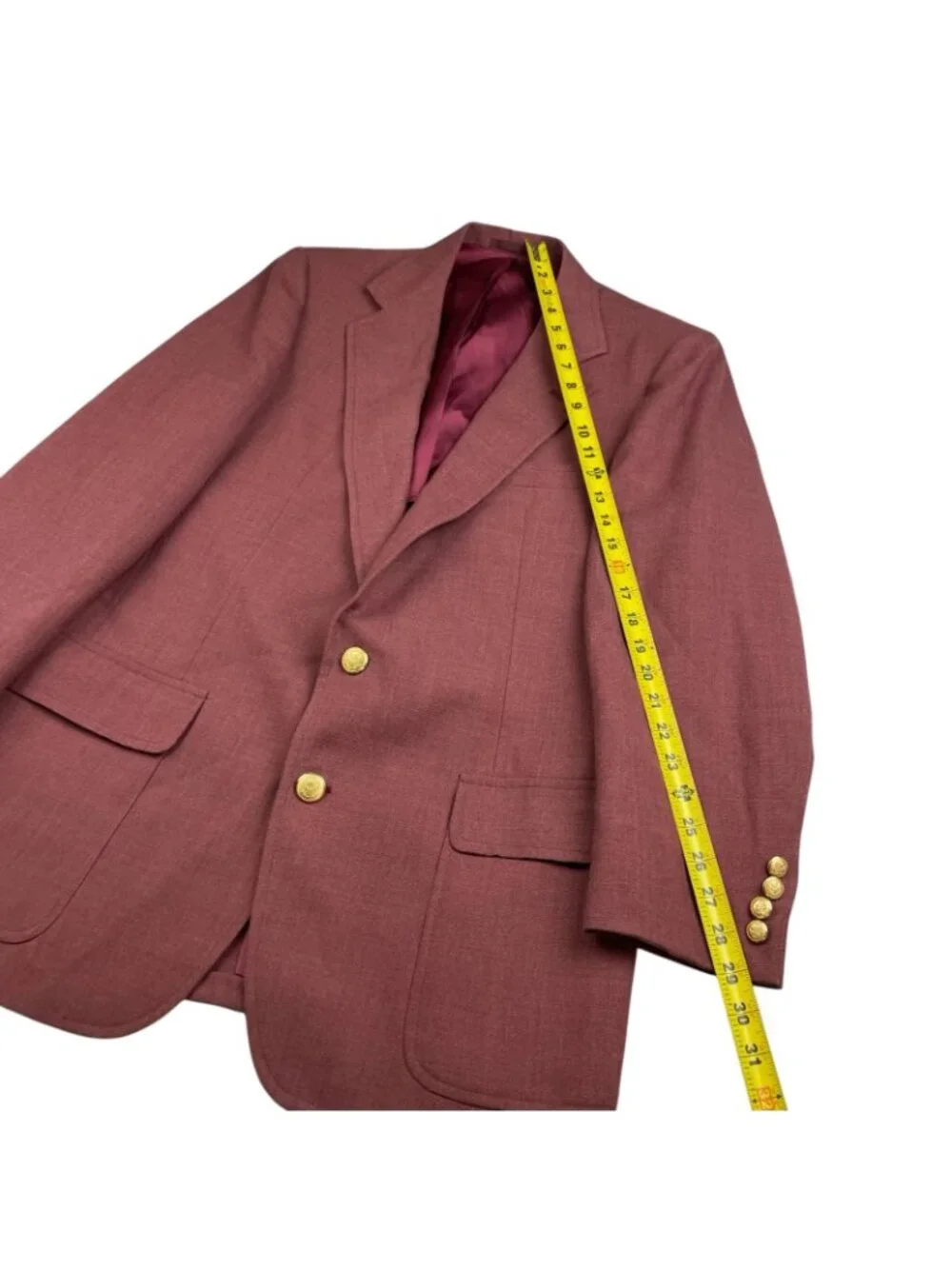 VTG NEW 1960's Stanley Blacker Men’s Gold Buttons 2-Button Blazer Red • 40S